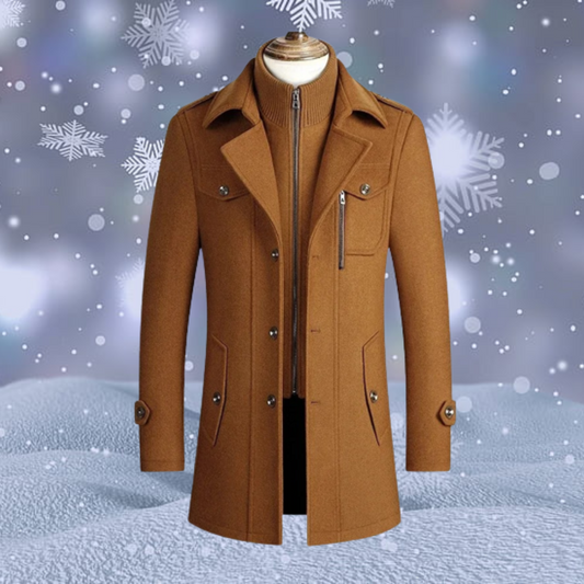 Manteau Hiver Chic Brun Homme Éclair - LuxeStyle
