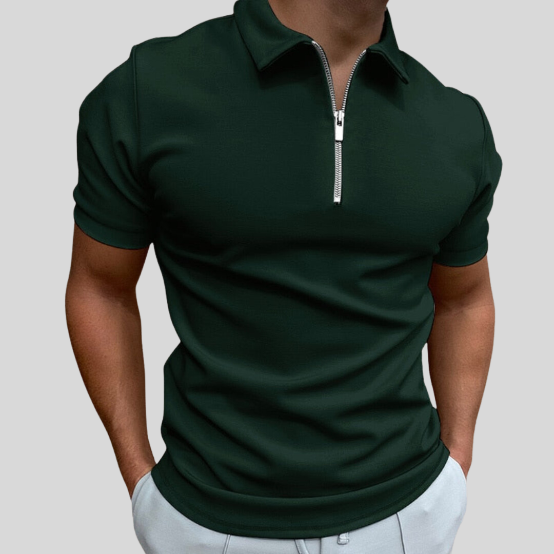 Polo Homme Classique Manches Courtes Blanc Élégant