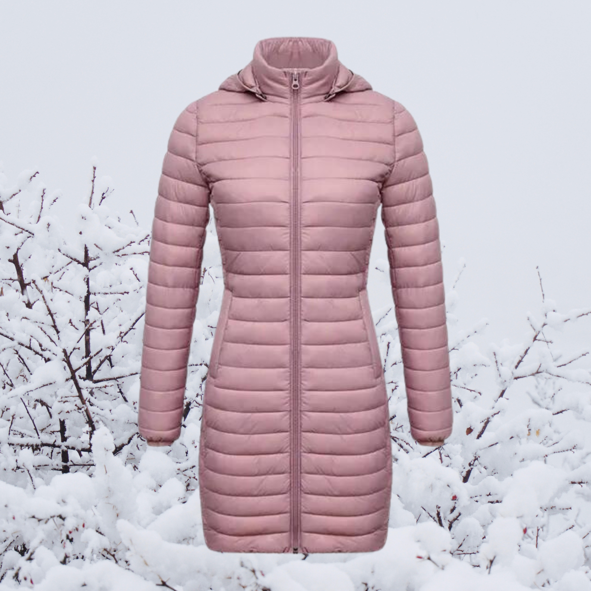 Manteau épais doux femme hivernal beige capuchon