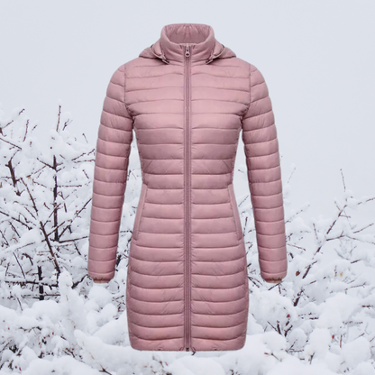 Manteau épais doux femme hivernal beige capuchon