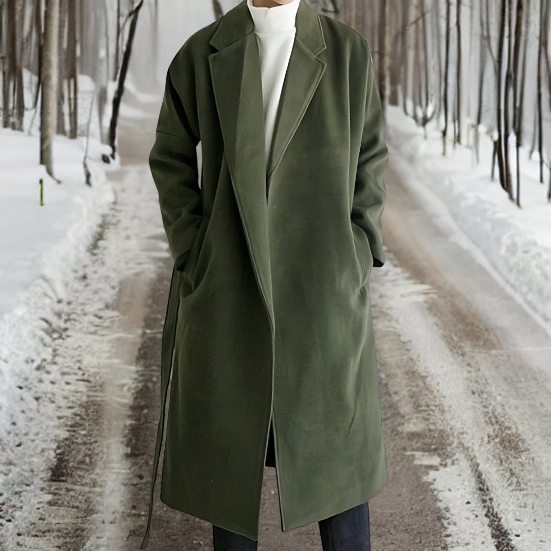 Manteau Hiver Homme Élégant Taille Longue
