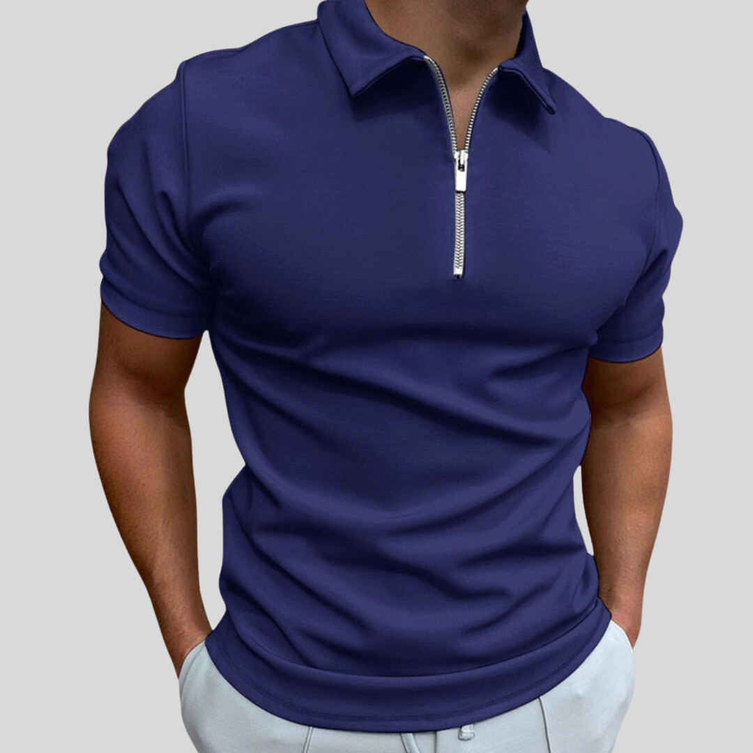 Polo Homme Classique Manches Courtes Blanc Élégant