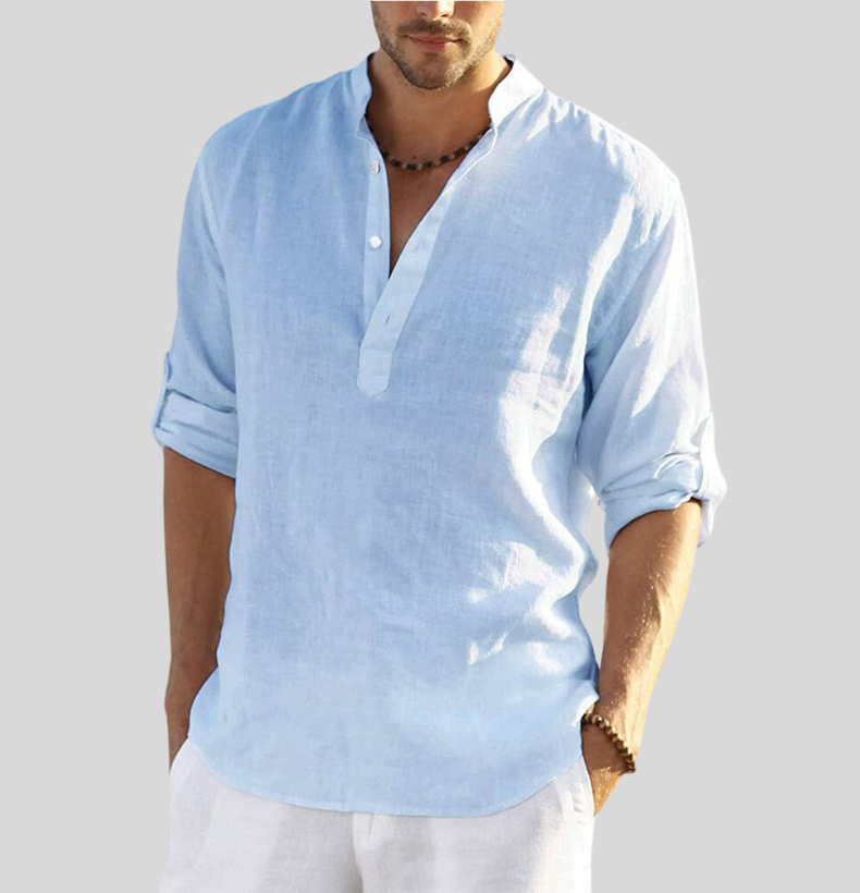 Chemise Homme Lin Frais Manches Longues