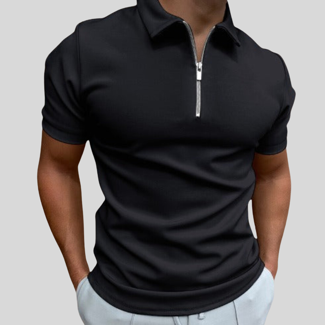 Polo Homme Classique Manches Courtes Blanc Élégant