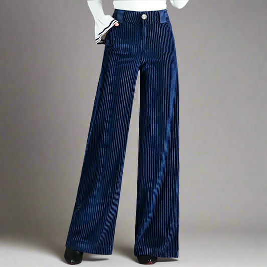 Pantalon Femme Élégant à Rayures pour Travail - LuxeStyle