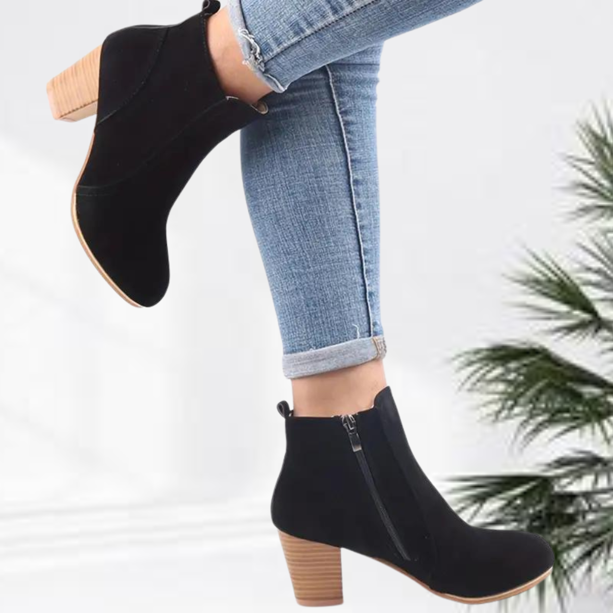 Bottines Femmes Élégantes à Fermeture Éclair
