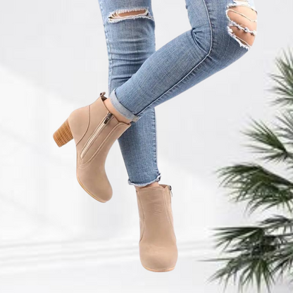 Bottines Femmes Élégantes à Fermeture Éclair
