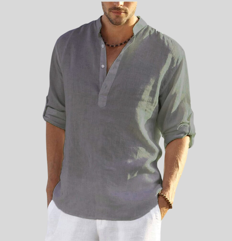 Chemise Homme Lin Frais Manches Longues