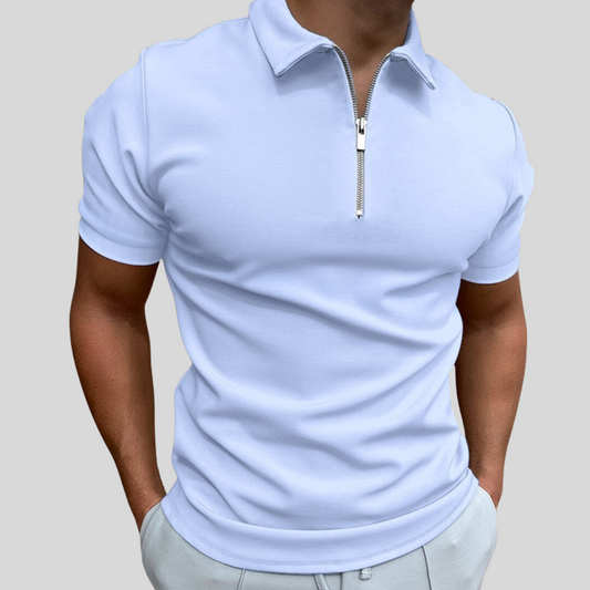 Polo Homme Classique Manches Courtes Blanc Élégant - LuxeStyle