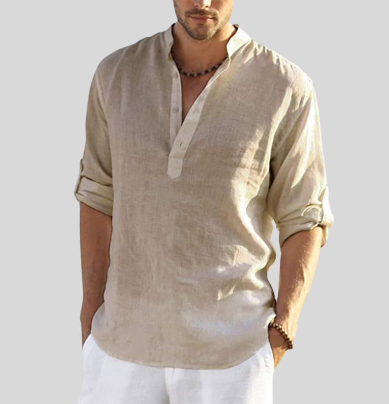 Chemise Homme Lin Frais Manches Longues