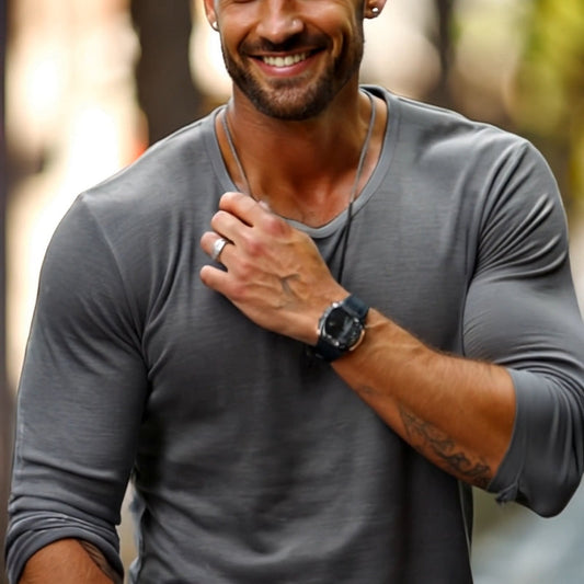 T-shirt Homme Décontracté Manches Longues - LuxeStyle