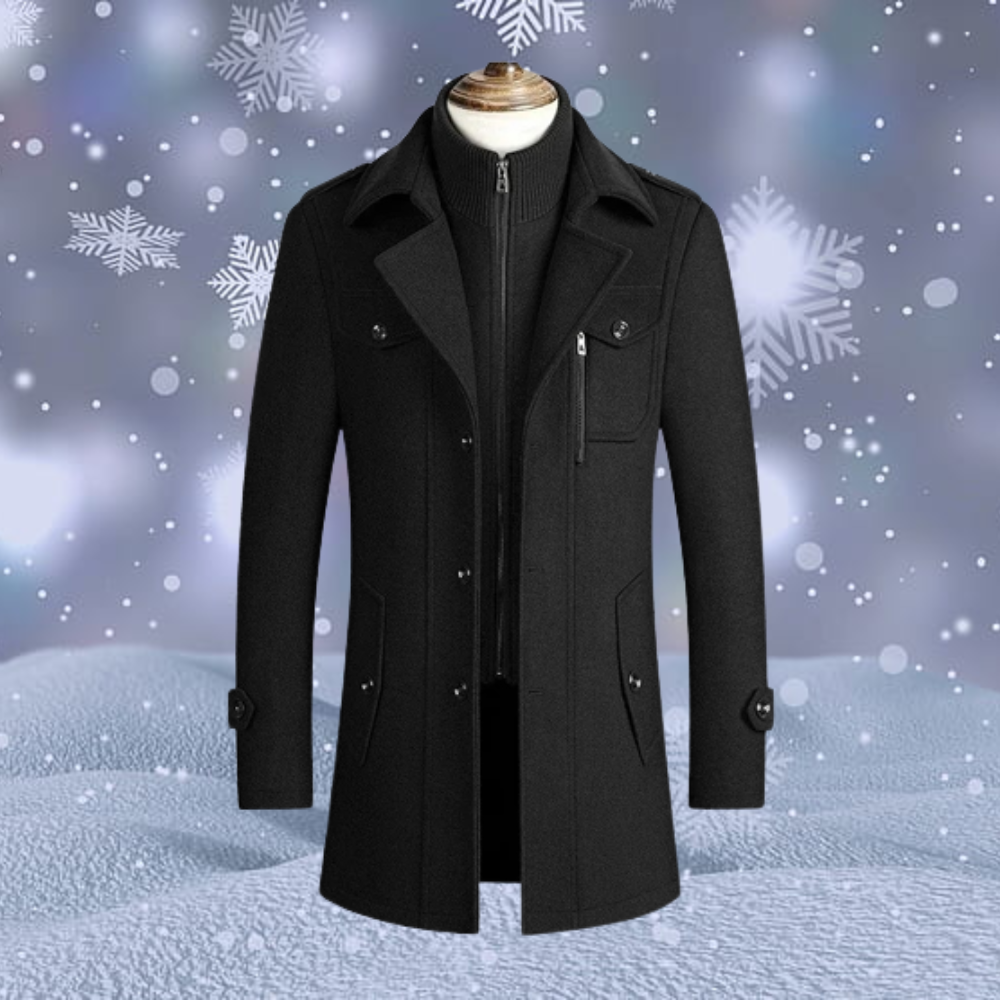 Manteau Hiver Chic Brun Homme Éclair
