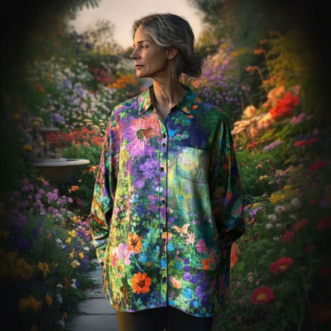 Chemise Florale Élégante Manches Courtes - LuxeStyle