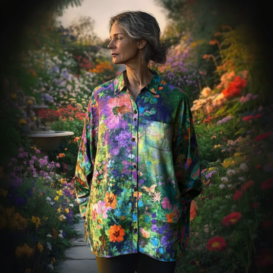 Chemise Florale Élégante Manches Courtes - LuxeStyle