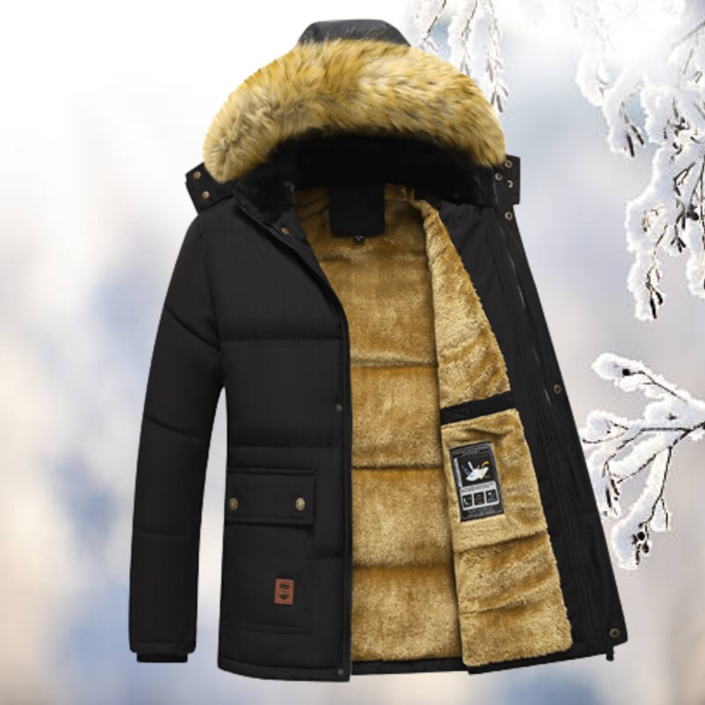 Parka Hiver Chaud avec Capuche Réglable pour Homme