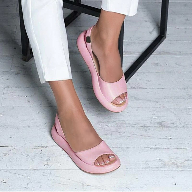 Sandales Femmes Plates à Talon Plat avec Bride Arrière Élégante