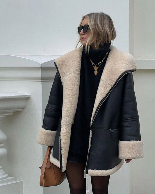 Manteau Femme Hiver Élégant en Fausse Fourrure - Oversize Douillet avec Col en Fourrure Artificielle - LuxeStyle