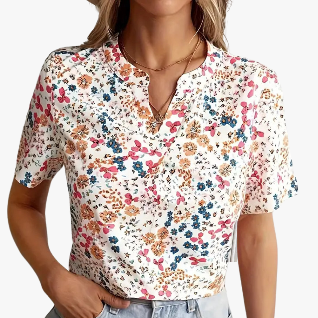 Blouse Femme Élégante à Fleurs pour Travail ou Soirée