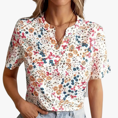 Blouse Femme Élégante à Fleurs pour Travail ou Soirée