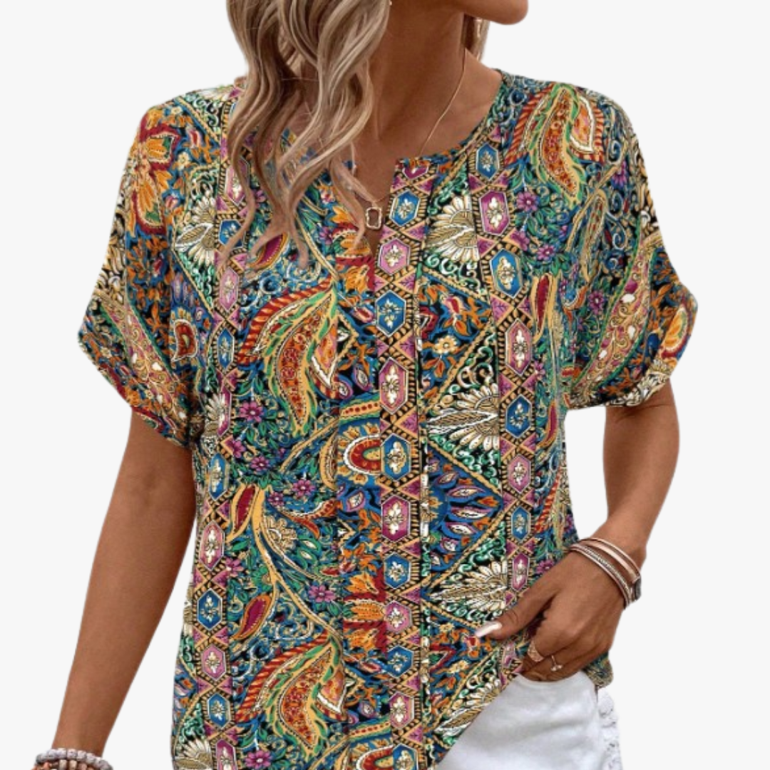 Blouse Femme Élégante à Fleurs pour Travail ou Soirée