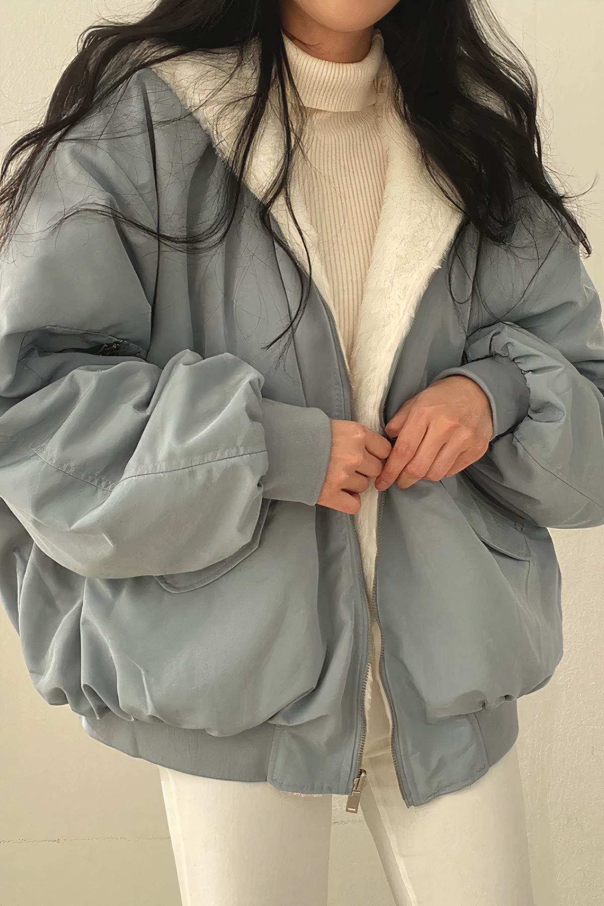Veste Blouson Femme Hivernale Fourrure Douce