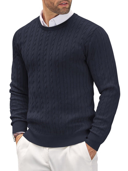 Pull à torsades Noir Homme Stylish