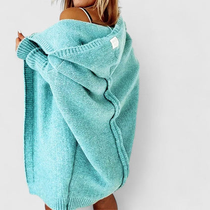 Gilet Femme Douillet à Capuche - Cardigan Long et Confortable - LuxeStyle
