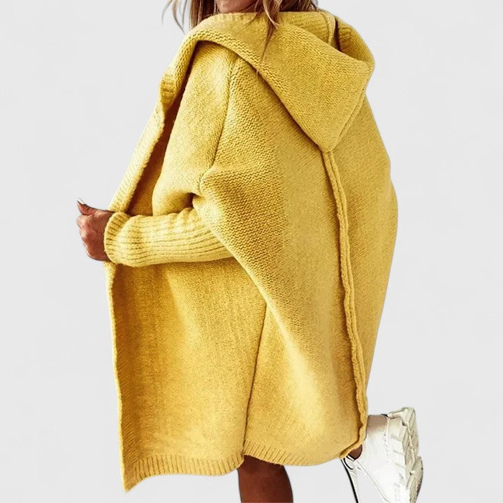 Gilet Femme Douillet à Capuche - Cardigan Long et Confortable