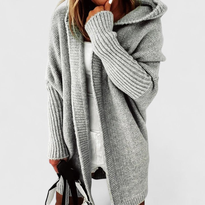 Gilet Femme Douillet à Capuche - Cardigan Long et Confortable