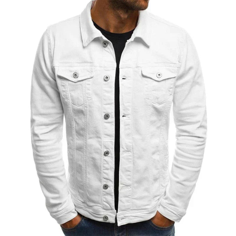 Veste jean classique homme boutonnée
