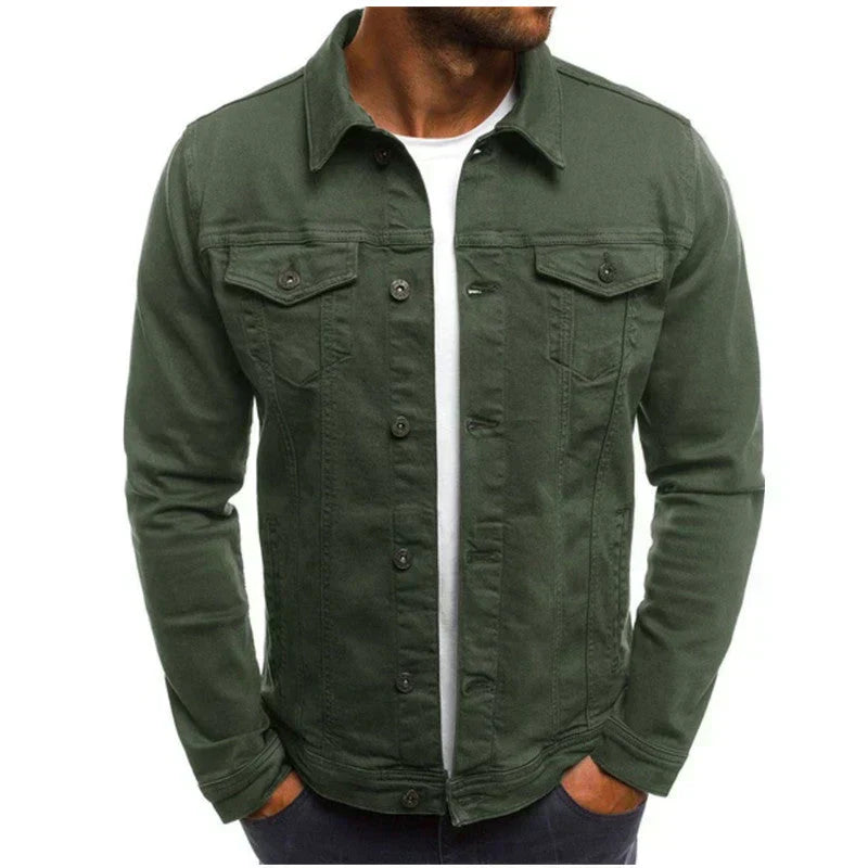 Veste jean classique homme boutonnée