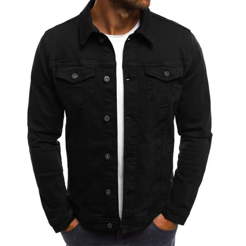 Veste jean classique homme boutonnée