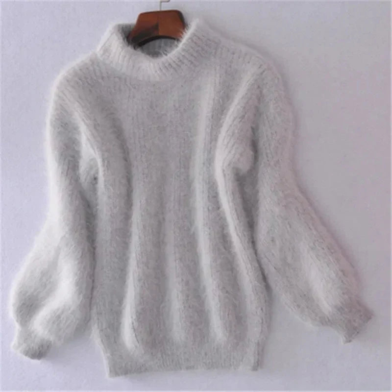Pull Femme Doux en Cachemire Bleu Pastel