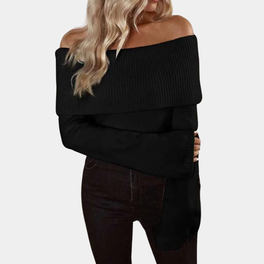 DELIA - Pull à Épaules Dégagées pour Femmes