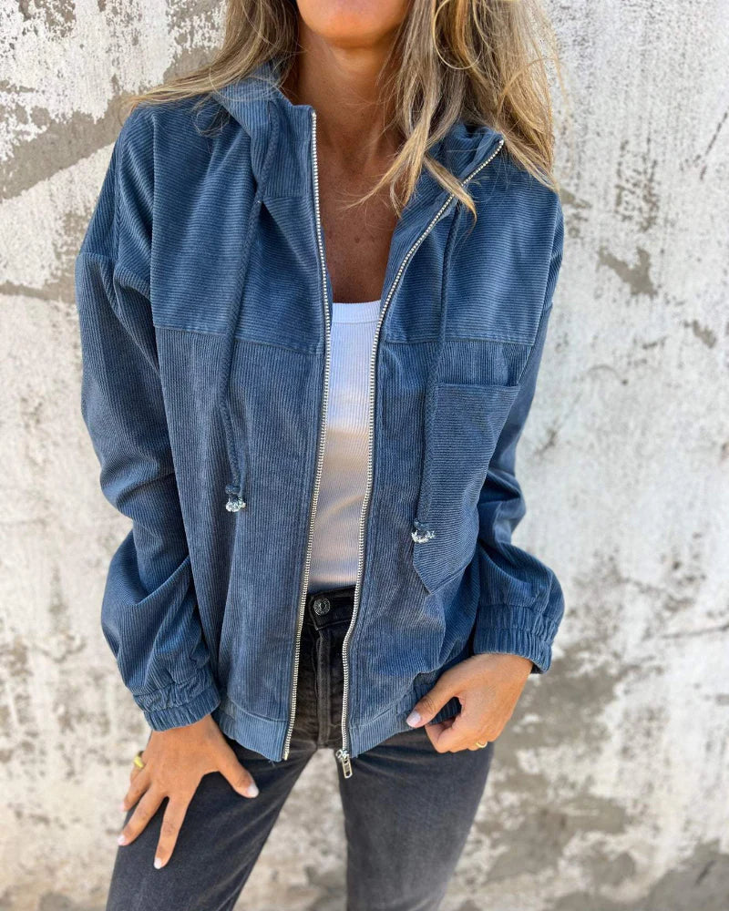 Veste Femme Velours Doux Élégante avec Capuche