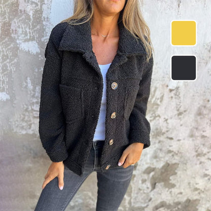 Manteau Femme Élégant en Laine Douce pour Automne