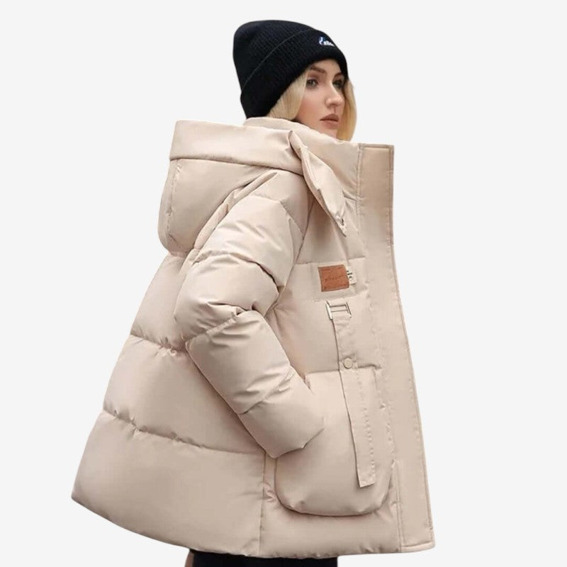 Veste à Capuche Hiver Longue avec Éclair