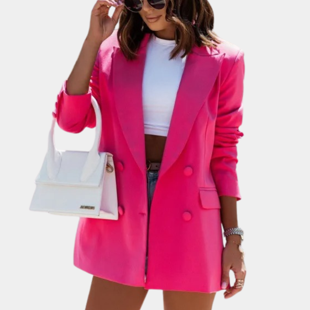 Blazer Femme Élégant Tailleur Mi-Long