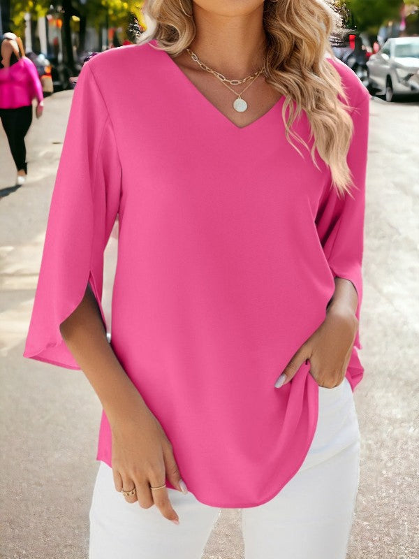 Haut Chic Col en V pour Femmes