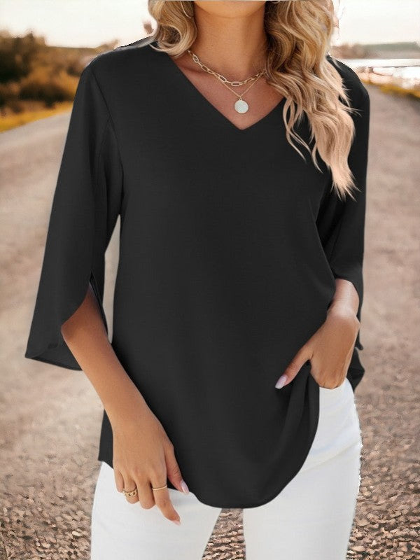 Haut Chic Col en V pour Femmes - LuxeStyle