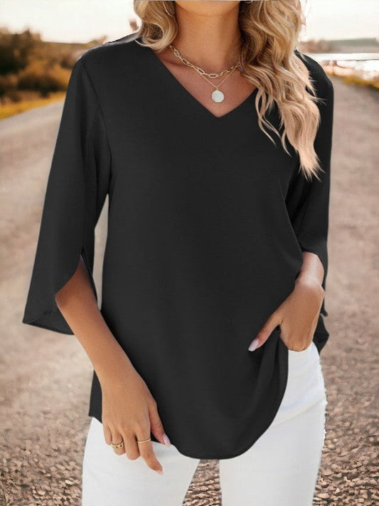 Haut Chic Col en V pour Femmes - LuxeStyle