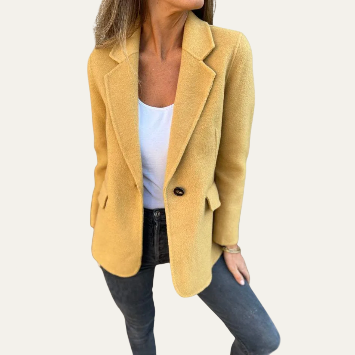 Blazer à simple boutonnage coupe décontractée pour femme