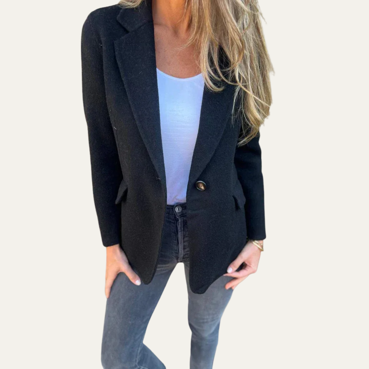 Blazer à simple boutonnage coupe décontractée pour femme