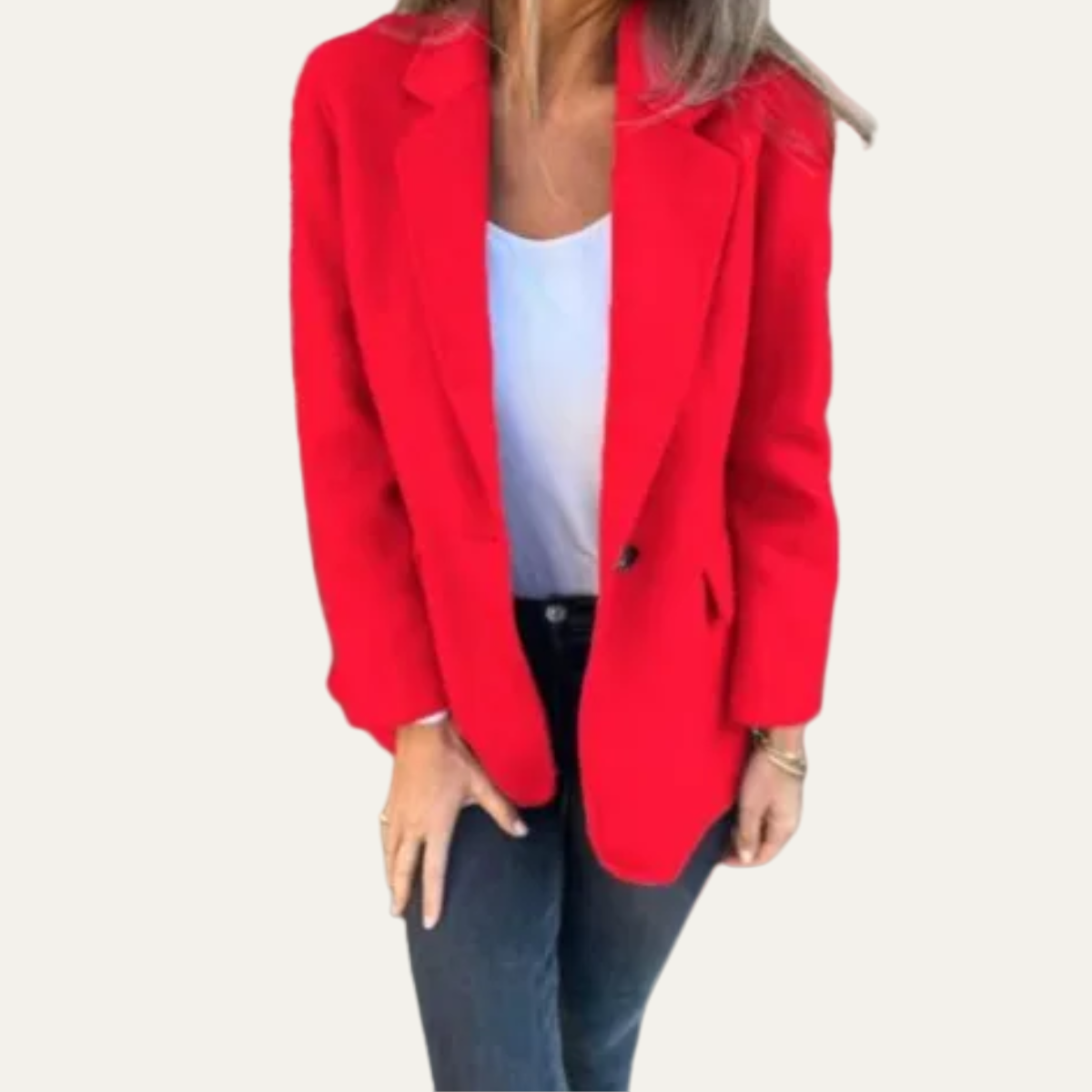 Blazer à simple boutonnage coupe décontractée pour femme