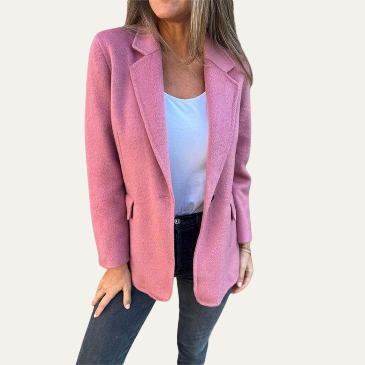 Blazer à simple boutonnage coupe décontractée pour femme
