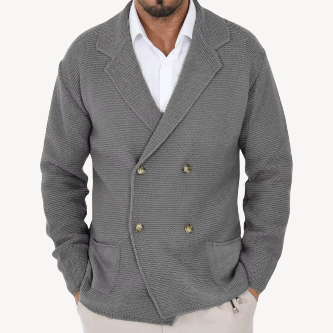 Blazer cardigan élégant en maille pour homme