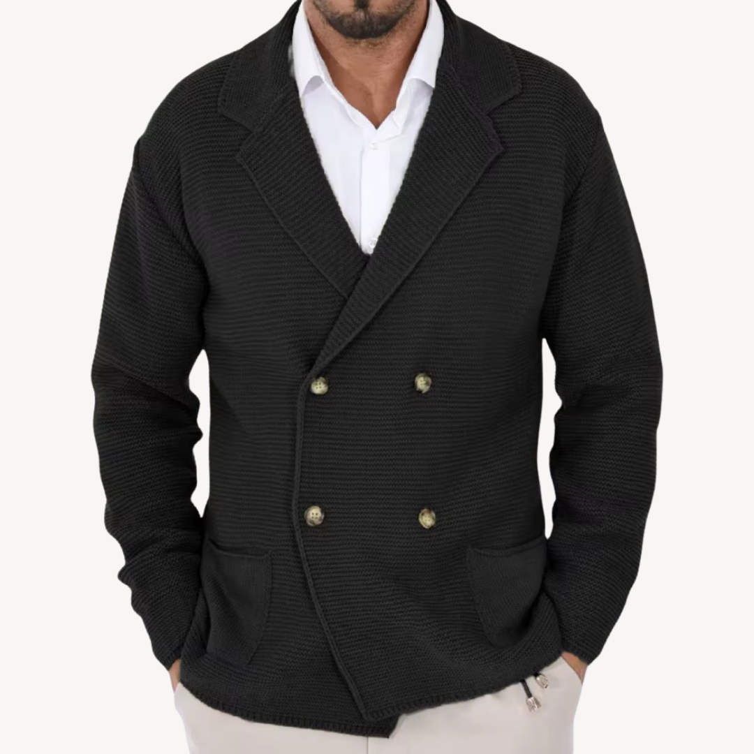 Blazer cardigan élégant en maille pour homme
