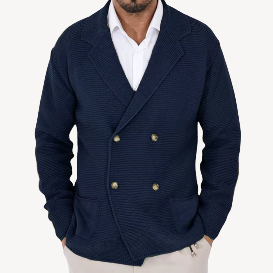 Blazer cardigan élégant en maille pour homme