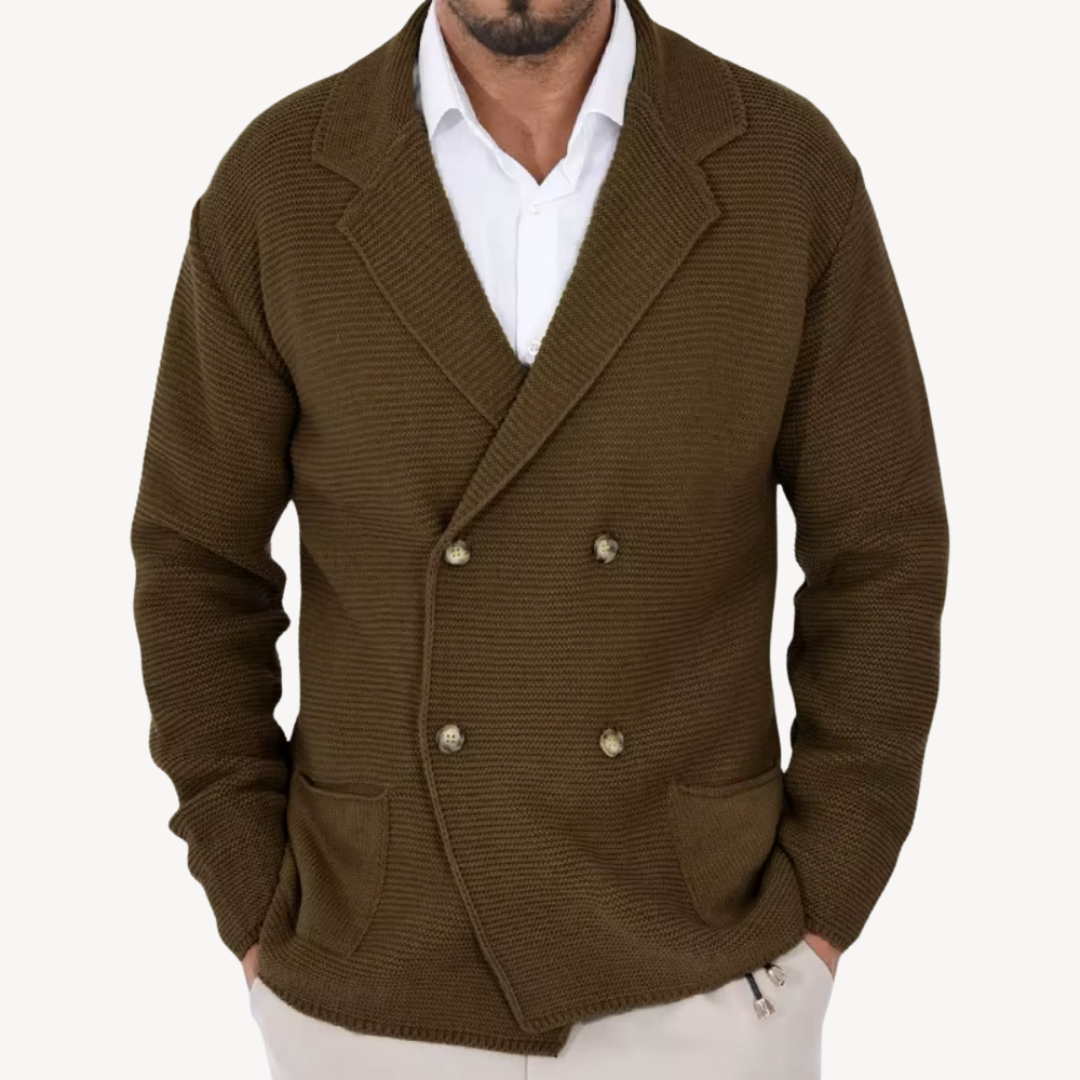 Blazer cardigan élégant en maille pour homme
