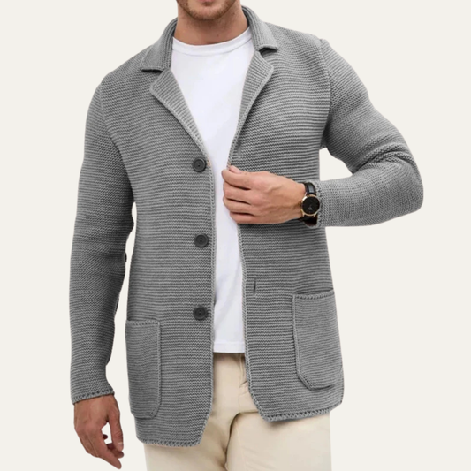 Blazer cardigan en maille pour homme
